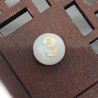 1 Piece Diameter 8mm Shell Round Number Beads sku image 14