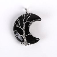 1 Piece 35 * 45mm Artificial Crystal Moon Life Tree Pendant sku image 7