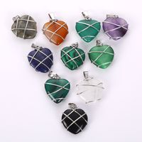 1 Piece 20mm Artificial Crystal Copper Wire Heart Shape Pendant main image 3