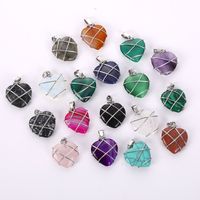 1 Piece 20mm Artificial Crystal Copper Wire Heart Shape Pendant main image 1