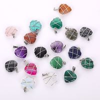 1 Piece 20mm Artificial Crystal Copper Wire Heart Shape Pendant main image 4