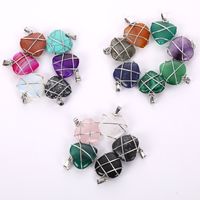 1 Piece 20mm Artificial Crystal Copper Wire Heart Shape Pendant main image 5