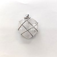 1 Piece 20mm Artificial Crystal Copper Wire Heart Shape Pendant sku image 3