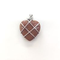 1 Piece 20mm Artificial Crystal Copper Wire Heart Shape Pendant sku image 6