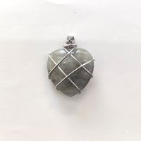 1 Piece 20mm Artificial Crystal Copper Wire Heart Shape Pendant sku image 5