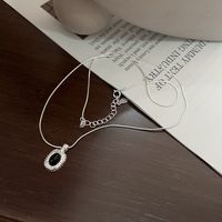 Sterling Silber Lässig Kette Geometrisch Halskette Mit Anhänger main image 5