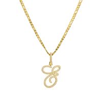 Mode Lettre Acier Inoxydable 304 Le Cuivre Placage Zircon Plaqué Or 18K Femmes Collier sku image 29