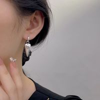 1 Pair Simple Style Heart Shape Plating Sterling Silver Drop Earrings main image 4