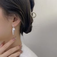 1 Pair Simple Style Heart Shape Plating Sterling Silver Drop Earrings sku image 1