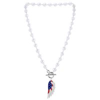 Wholesale Jewelry Simple Style Classic Style American Flag Wings Alloy Gold Plated Silver Plated Pendant Necklace sku image 2