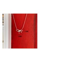 Sterling Silver Casual Chain Geometric Bow Knot Pendant Necklace main image 2