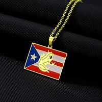 Ethnic Style Flag 201 Stainless Steel 304 Stainless Steel Enamel Plating None 18K Gold Plated Unisex Pendant Necklace sku image 2