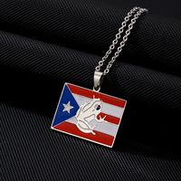 Ethnic Style Flag 201 Stainless Steel 304 Stainless Steel Enamel Plating None 18K Gold Plated Unisex Pendant Necklace main image 5