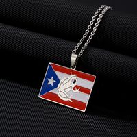 Ethnic Style Flag 201 Stainless Steel 304 Stainless Steel Enamel Plating None 18K Gold Plated Unisex Pendant Necklace sku image 1