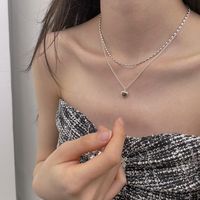 Sterling Silver Casual Chain Geometric Heart Shape Pendant Necklace main image 4