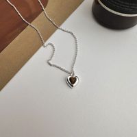Sterling Silver Casual Chain Geometric Heart Shape Pendant Necklace main image 6