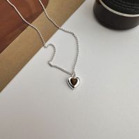 Plata Esterlina Casual Cadena Geométrico Forma De Corazón Collar Colgante sku image 1