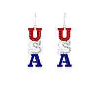 1 Pair Simple Style Commute Letter Alloy Silver Plated Drop Earrings main image 3