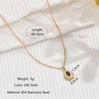 304 Stainless Steel 14K Gold Plated Elegant Simple Style Inlay Water Droplets Opal Pendant Necklace main image 2