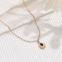 304 Stainless Steel 14K Gold Plated Elegant Simple Style Inlay Water Droplets Opal Pendant Necklace main image 8