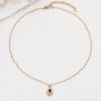 304 Stainless Steel 14K Gold Plated Elegant Simple Style Inlay Water Droplets Opal Pendant Necklace main image 9