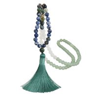 Wholesale Jewelry Casual Geometric Natural Stone Cotton Beaded Tassel Long Necklace sku image 3