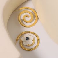 1 Paar Einfacher Stil Klassischer Stil Blume Titan Stahl Ohrringe main image 2