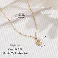 304 Stainless Steel 14K Gold Plated Elegant Simple Style Inlay Water Droplets Opal Pendant Necklace sku image 2