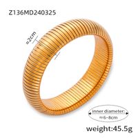 Titanium Steel 18K Gold Plated Casual Simple Style Commute Plating Circle Bangle sku image 17