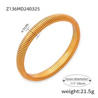 Titanium Steel 18K Gold Plated Casual Simple Style Commute Plating Circle Bangle sku image 8