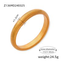 Titanium Steel 18K Gold Plated Casual Simple Style Commute Plating Circle Bangle sku image 9