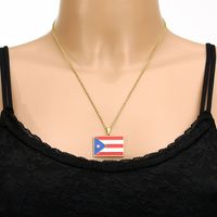 Ethnic Style Flag 201 Stainless Steel 304 Stainless Steel Enamel Plating None 18K Gold Plated Unisex Pendant Necklace main image 6