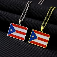 Ethnic Style Flag 201 Stainless Steel 304 Stainless Steel Enamel Plating None 18K Gold Plated Unisex Pendant Necklace main image 1