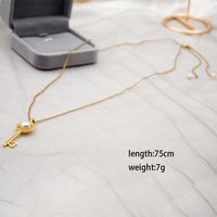 304 Stainless Steel Titanium Steel Copper Gold Plated Casual Sweet Simple Style Handmade Inlay Key Rhinestones Freshwater Pearl Pendant Necklace main image 2