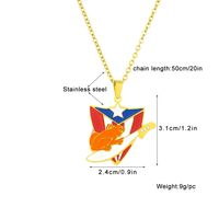 201 Stainless Steel 304 Stainless Steel 18K Gold Plated Ethnic Style Enamel Plating Flag None Pendant Necklace main image 2