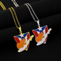 201 Stainless Steel 304 Stainless Steel 18K Gold Plated Ethnic Style Enamel Plating Flag None Pendant Necklace main image 7