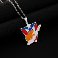 201 Stainless Steel 304 Stainless Steel 18K Gold Plated Ethnic Style Enamel Plating Flag None Pendant Necklace main image 3