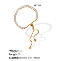 Acero Titanio Chapados en oro de 18k Básico Estilo Simple Embutido Geométrico Circón Pulsera sku image 1