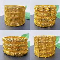 IG Style Simple Style Solid Color 24K Gold Plated Alloy Wholesale Bangle main image 2