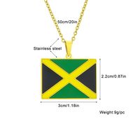 201 Stainless Steel 304 Stainless Steel 18K Gold Plated Ethnic Style Enamel Plating Flag None Pendant Necklace main image 2