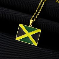 201 Stainless Steel 304 Stainless Steel 18K Gold Plated Ethnic Style Enamel Plating Flag None Pendant Necklace sku image 2