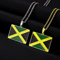 201 Stainless Steel 304 Stainless Steel 18K Gold Plated Ethnic Style Enamel Plating Flag None Pendant Necklace main image 7