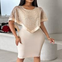 Women's Sheath Dress Sexy Round Neck Sleeveless Solid Color Knee-Length Holiday Daily Date main image 4