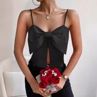 Women's Camisole Tank Tops Bowknot Sexy Solid Color main image 1