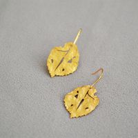 Elegant Retro Leaf Copper Plating Drop Earrings main image 2