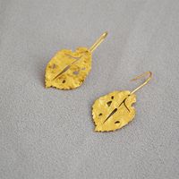 Elegant Retro Leaf Copper Plating Drop Earrings sku image 1