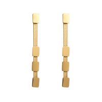 1 Pair Basic Modern Style Classic Style Tassel Plating Inlay 316 Stainless Steel  Rhinestones 14K Gold Plated Drop Earrings main image 4