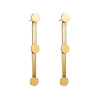 1 Pair Basic Modern Style Classic Style Tassel Plating Inlay 316 Stainless Steel  Rhinestones 14K Gold Plated Drop Earrings main image 3