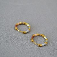Simple Style Circle Copper Enamel Earrings 1 Pair main image 3