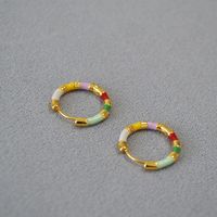 Simple Style Circle Copper Enamel Earrings 1 Pair main image 5